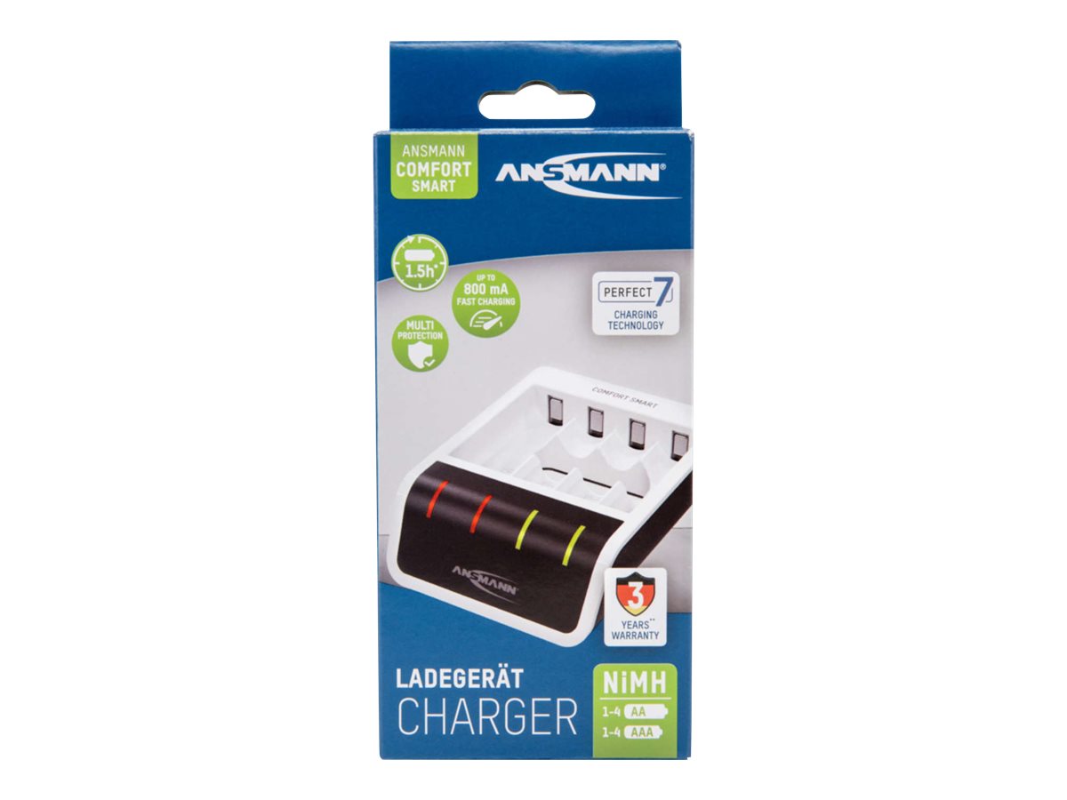 Ansmann ANSMANN Comfort Smart USB-Batterieladegerät Schwarz, Weiß