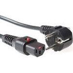 ACT Powercord CEE 7/7 male (angled) - C13 IEC Lock black 1 m, EL249S (AK5057)