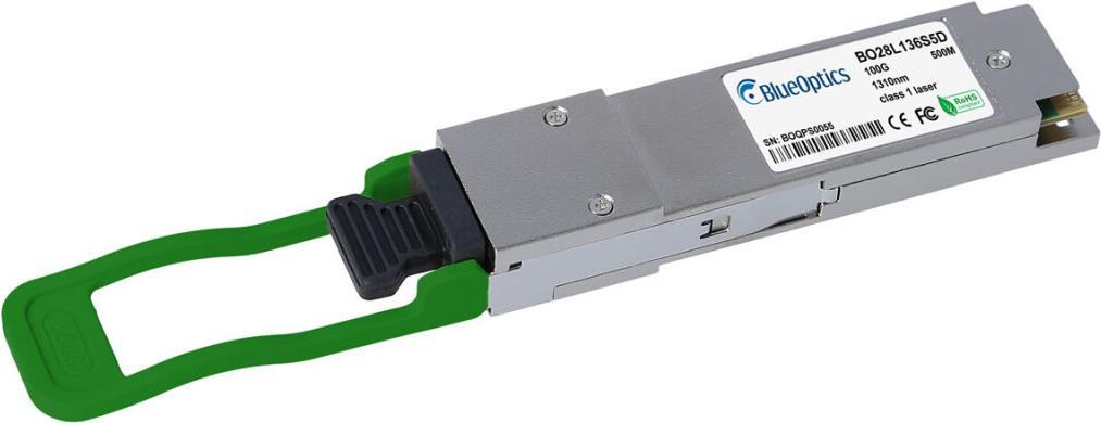 Edge Core ET7402-DR1 kompatibler BlueOptics QSFP28 Transceiver für Singlemode 100 Gigabit Highspeed Datenübertragungen in Glasfaser Netzwerken. Unterstützt 100 Gigabit Ethernet Anwendungen in Switchen, Routern, Storage Systemen und ähnlicher Hardware. Blu (ET7402-DR1-BO)