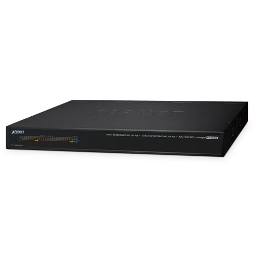 Planet AVS-4210-24HP4X Managed Netzwerk-Switch 24 Ports 10G PoE 1U Schwarz