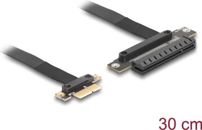 Delock Riser Karte PCI Express 3.0 x1 Stecker zu x8 Slot mit Kabel 30 cm (81496)