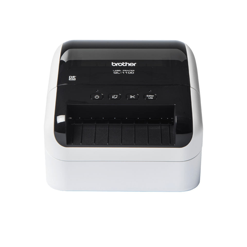 Brother QL-1100C Etikettendrucker Thermodirekt 300 x 300 dpi 110 mm/s USB 2.0 Schwarz, Weiß