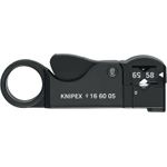 KNIPEX Abisolierwerkzeug fuer Koax-Kabel 16 60 05 SB Für Kabeltyp RG 58, RG 59 + RG 62; Länge:105 mm; Gewicht: 73 g (16 60 05 SB)