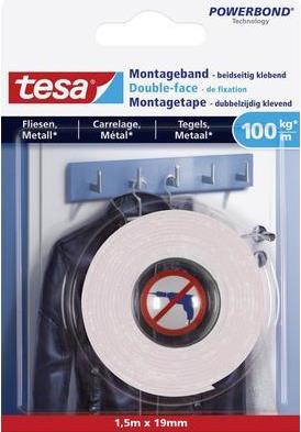 TESA Montageband Tesa® POWERBOND Weiß (L x B) 1500 mm x 19 mm Inhalt: 1 Rolle(n) (77746-00000-00)