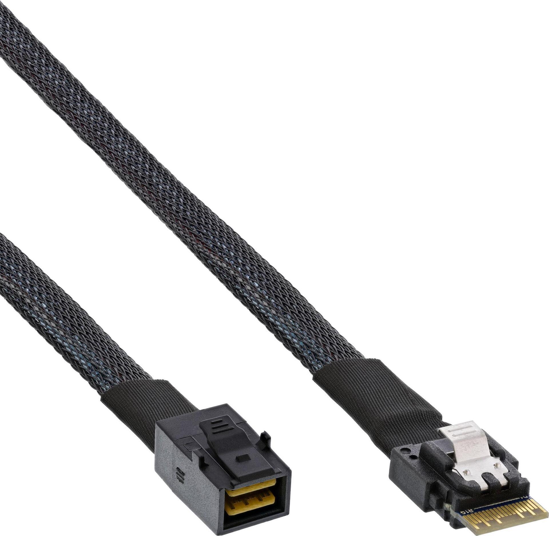 InLine® Slim SAS Kabel, SFF-8654 zu Mini SAS HD SFF-8643, 24Gb/s, 0,5m (27643A)