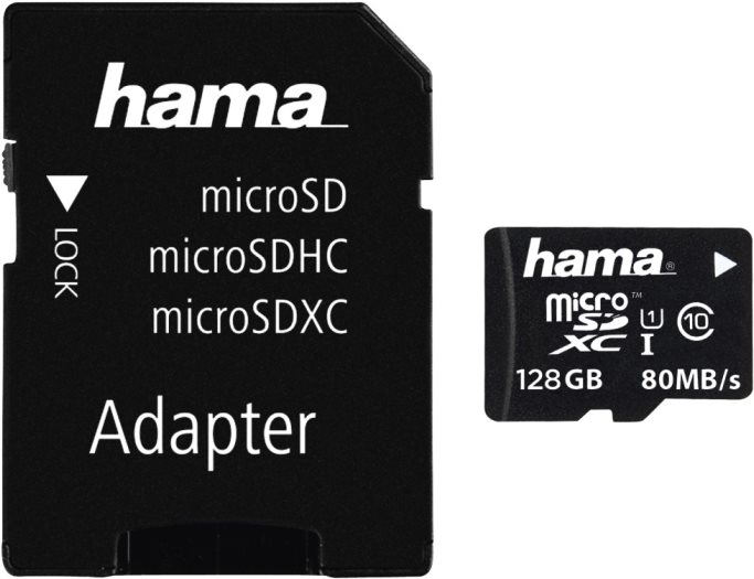 Hama 128GB microSDXC 128GB MicroSDXC UHS-I Klasse 10 Speicherkarte (00124160)