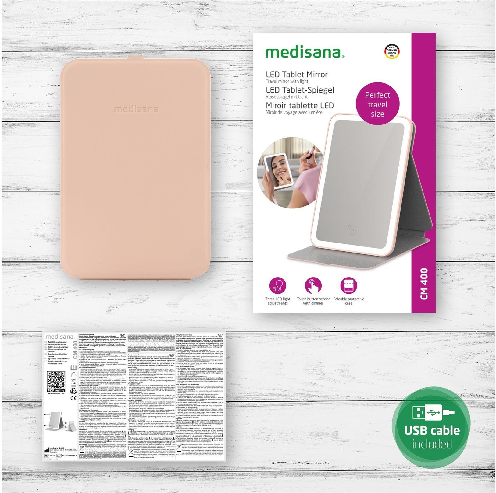Medisana CM 400 Kosmetikspiegel LED Rosa