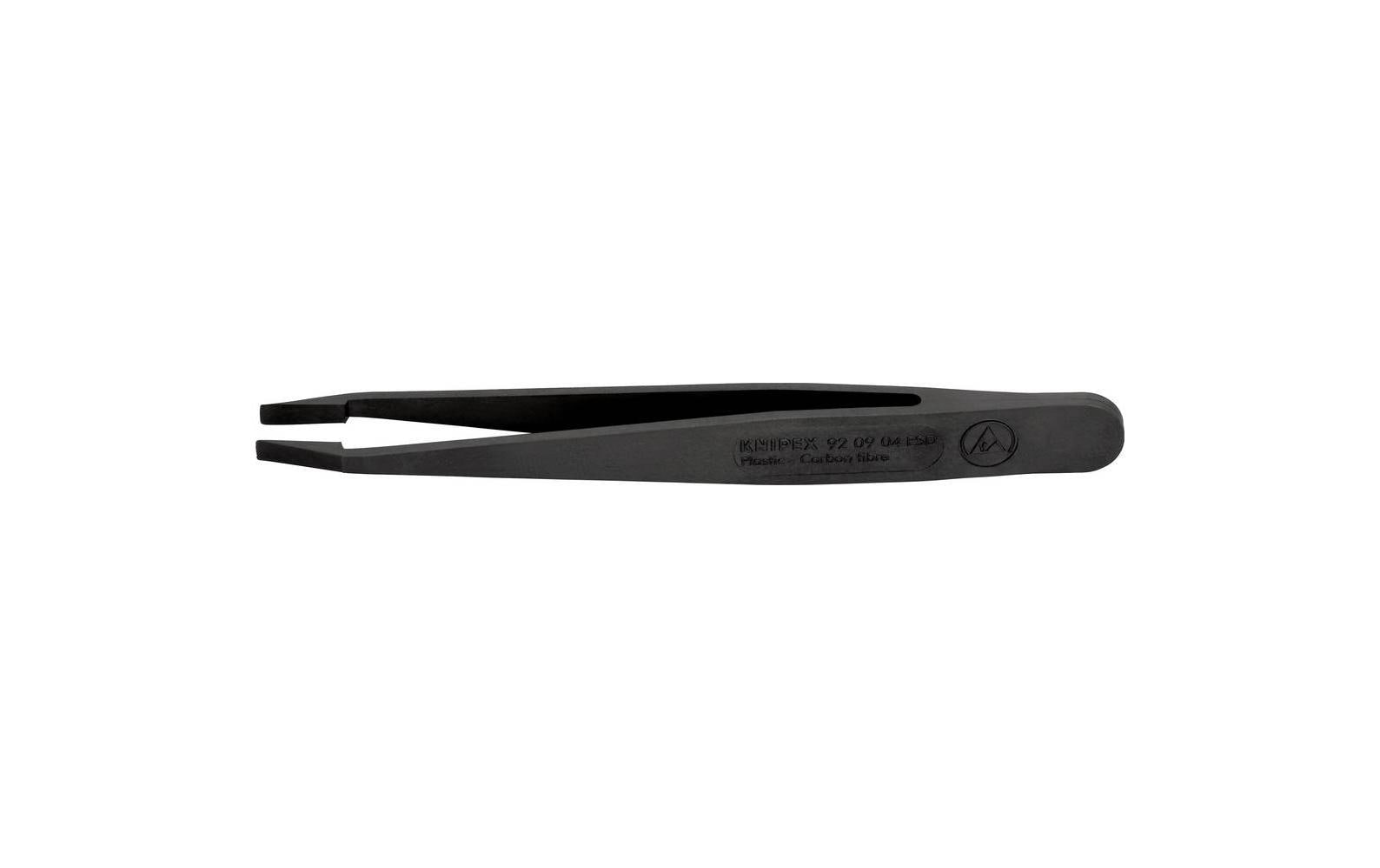 KNIPEX 92 09 04 ESD Kunststoffpinzette Geschwungen 115 mm Schwarz
