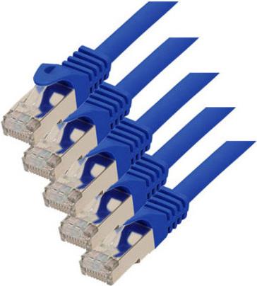 SCONN TP-Patchkabel S/FTP PIMF Rohkabel Cat.7 (VE5) blau 5,0m