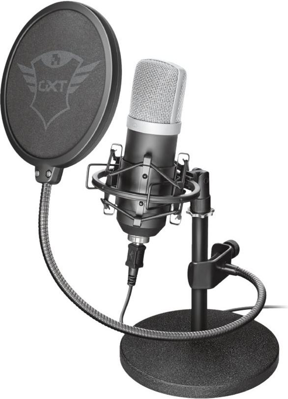 Trust Emita Studiomikrofon Kabelgebunden USB Schwarz, Silber