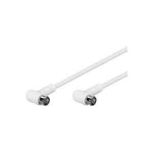 Wentronic Goobay SAT Winkel Anschlusskabel, F-Quick, 100% geschirmt, Weiß, 3.5 m - F-Stecker (Quick) 90° <=> F-Stecker (Quick) 90° (67343)