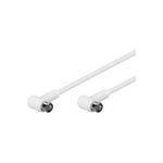 Wentronic Goobay SAT Winkel Anschlusskabel, F-Quick, 100% geschirmt, Weiß, 3.5 m - F-Stecker (Quick) 90° <=> F-Stecker (Quick) 90° (67343)