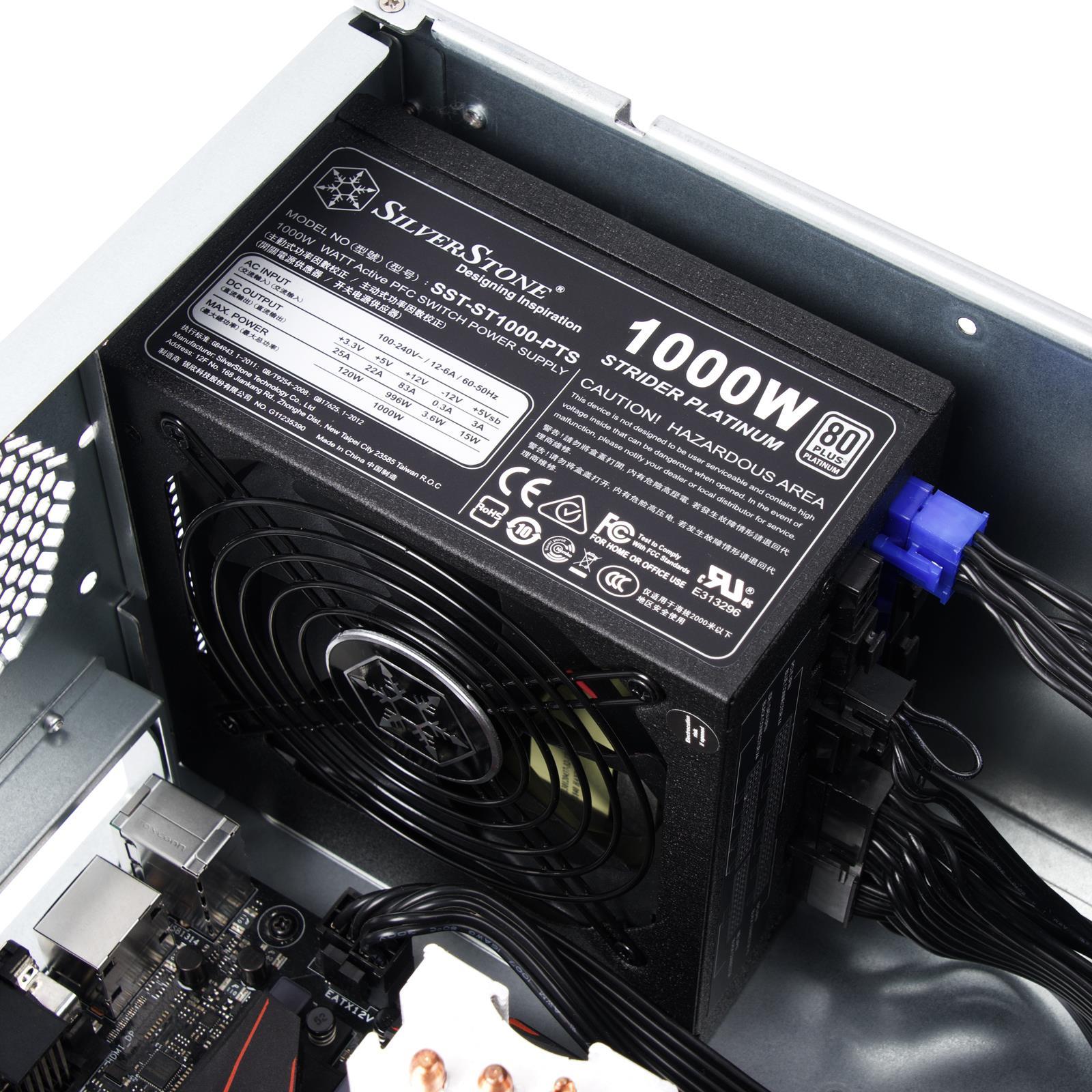 Silverstone RM41-506 4U Rackmount Server-Gehäuse, 7 Laufwerkseinschübe, USB 3.1 Gen 1, Schwarz