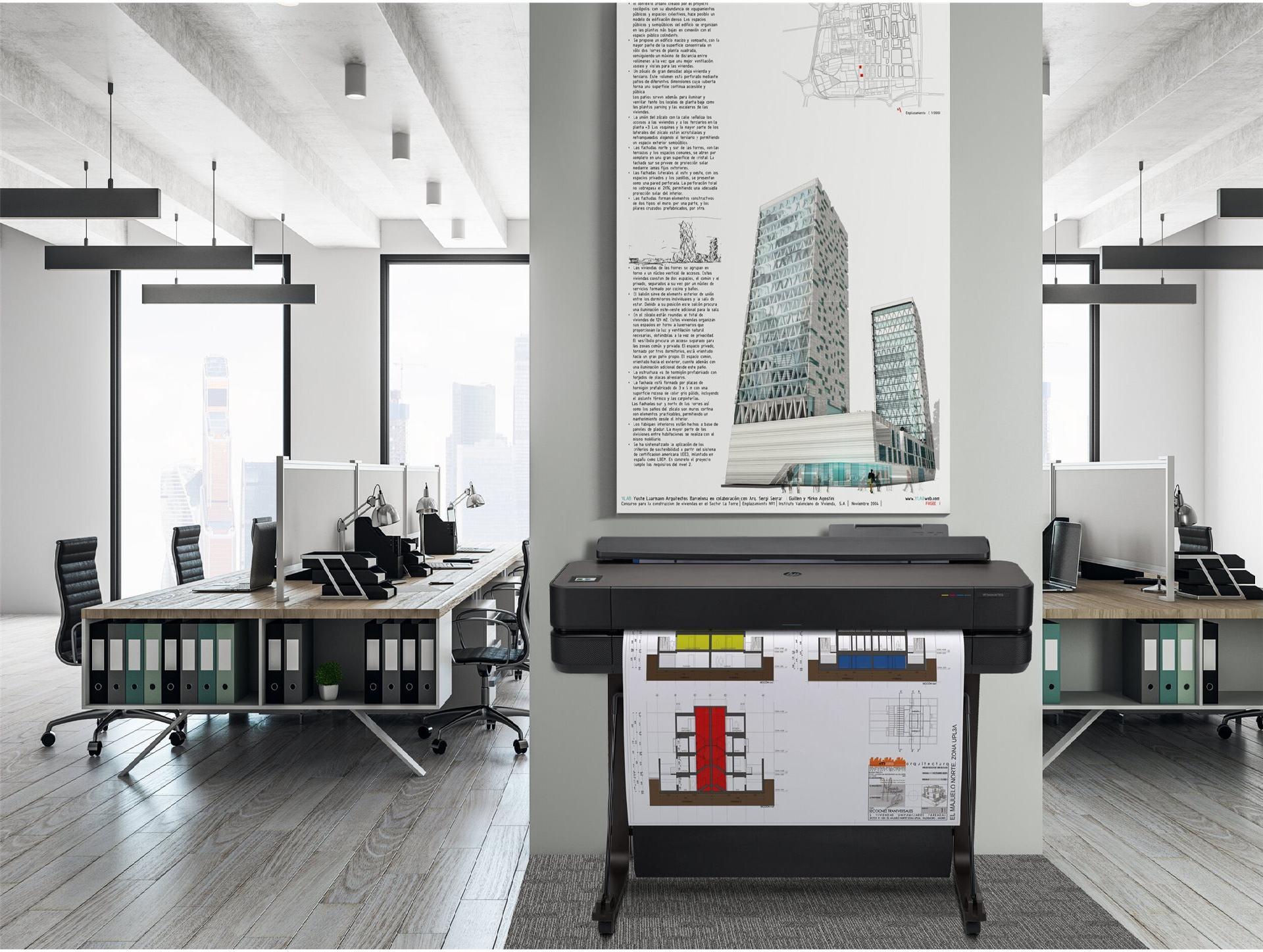 HP DesignJet T650 24" Großformatdrucker 2400 x 1200 dpi Schwarz, Grau