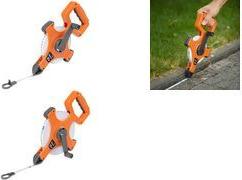 Bradas Glasfaser-Rollbandmaß mit Kurbel, Länge: 30 m orange/grau, Maßband aus PVC mit Glasfaser verstärkt, - 1 Stück (DIY-MH11-03013F)
