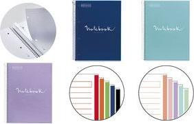 MIQUELRIUS Collegeblock "Notebook EMOTIONS", DIN A4,hellblau kariert, 120 Blatt, hochwertiges, weißes Papier 90 g/qm, mit - 1 Stück (MR46064)