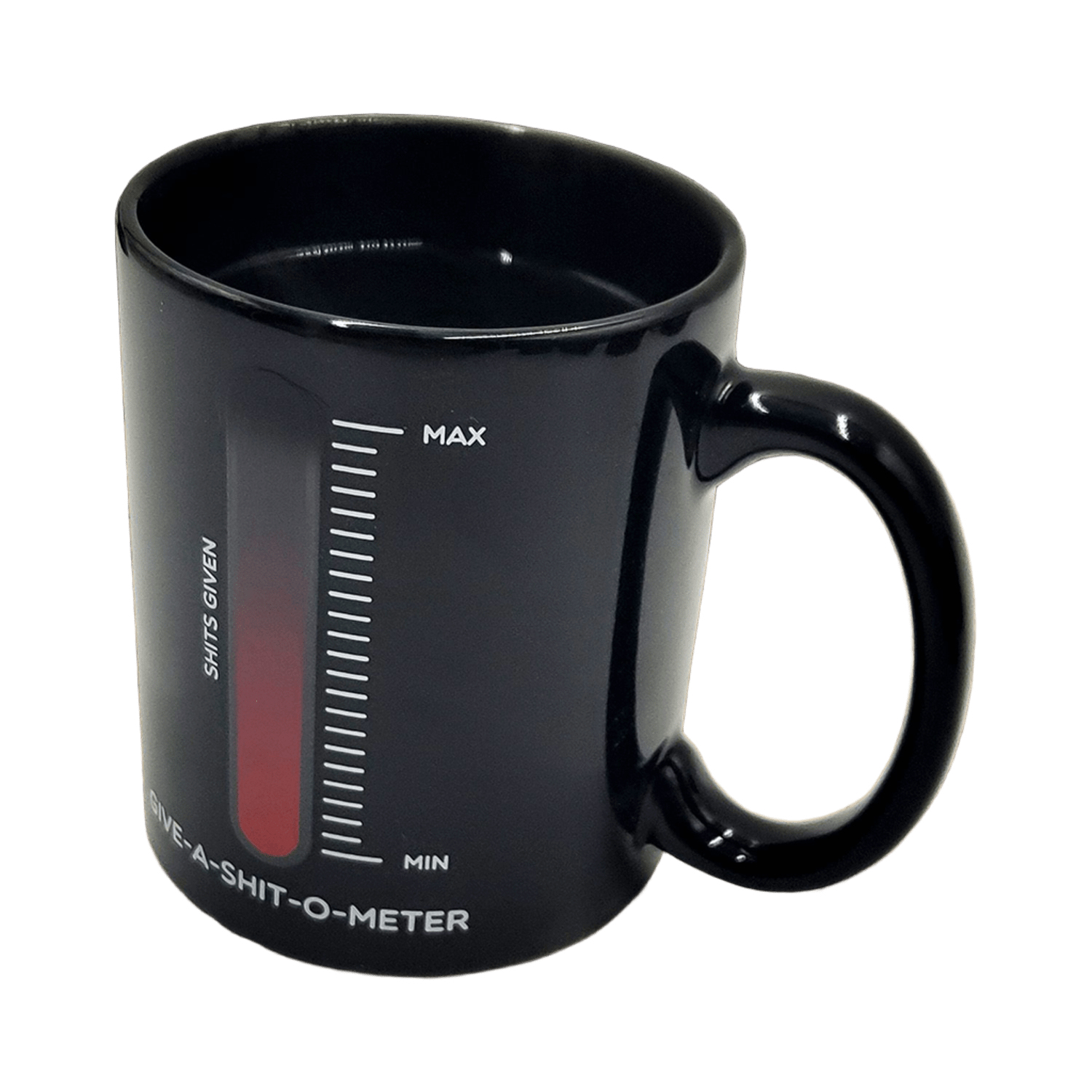 Mad Monkey Tasse "Give a Shit" mit Farbwechsel Schwarz
