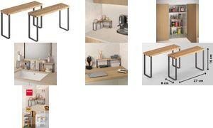 metaltex Gewürzregal York LAVA, 1 Etage, 2er Set Regalboden aus geöltem Akazienholz, rutschfeste Puffer, - 1 Stück (350811000)