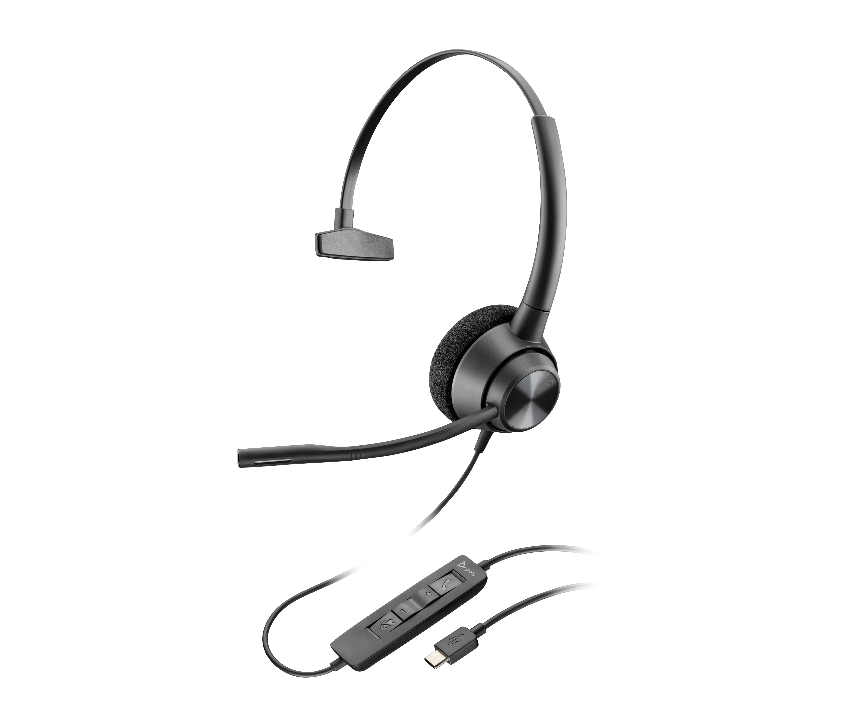 HP Poly EncorePro 310 USB-C Mono On-Ear Headset Schwarz