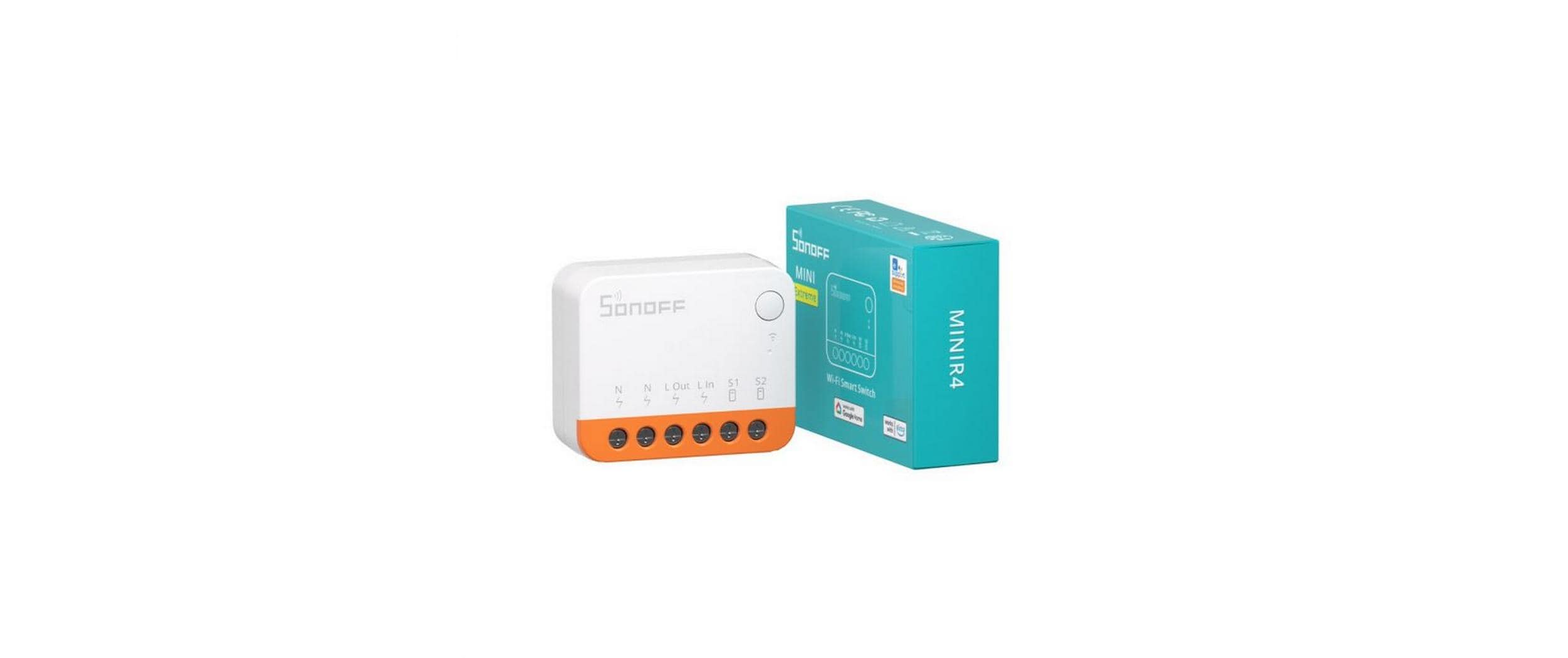 Sonoff MINIR4 Kabellos WLAN Schalter Orange - Weiß