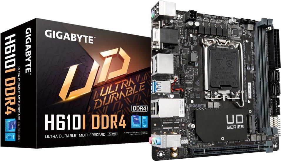 Gigabyte H610I DDR4 Mainboard Mini-ITX, Intel H610, LGA 1700, DDR4 bis 64 GB, Braun