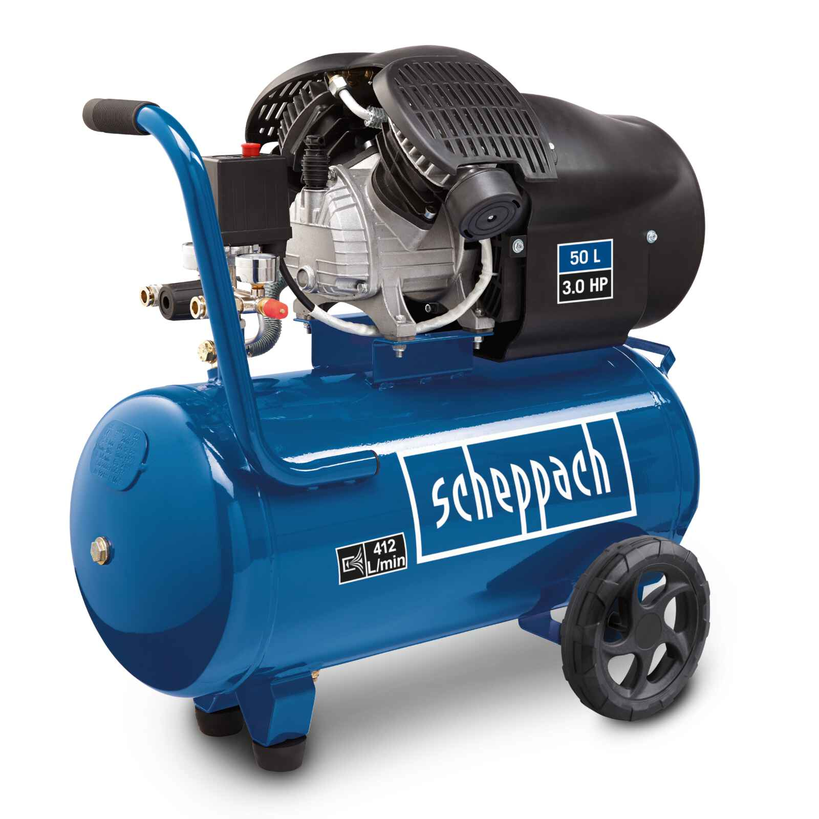 Scheppach Druckluft-Kompressor HC53DC 50 l 10 bar 2200 W Blau