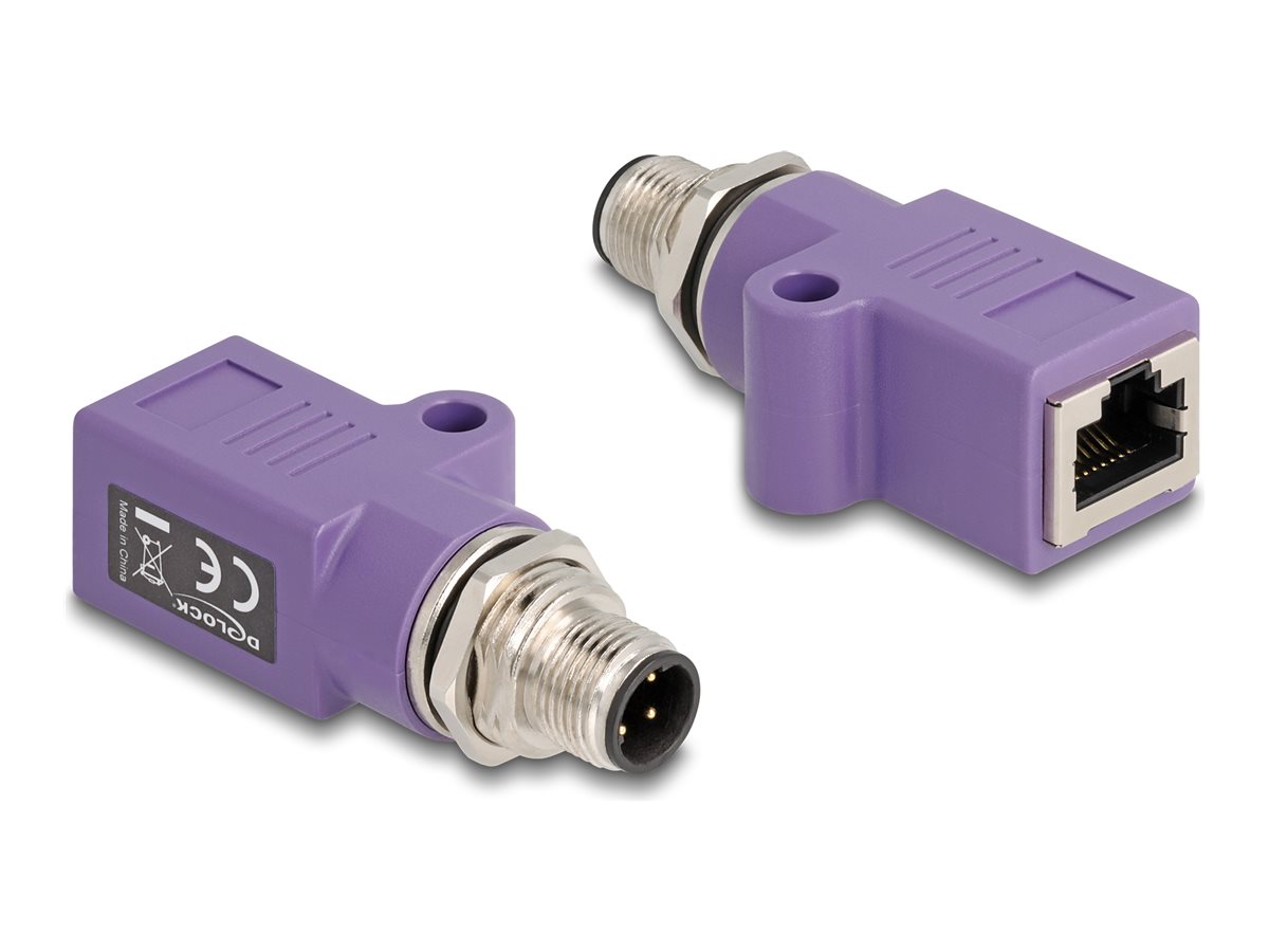Delock 60669 Netzwerkadapter M12-D 4-polig zu RJ45 Cat.5e Violett