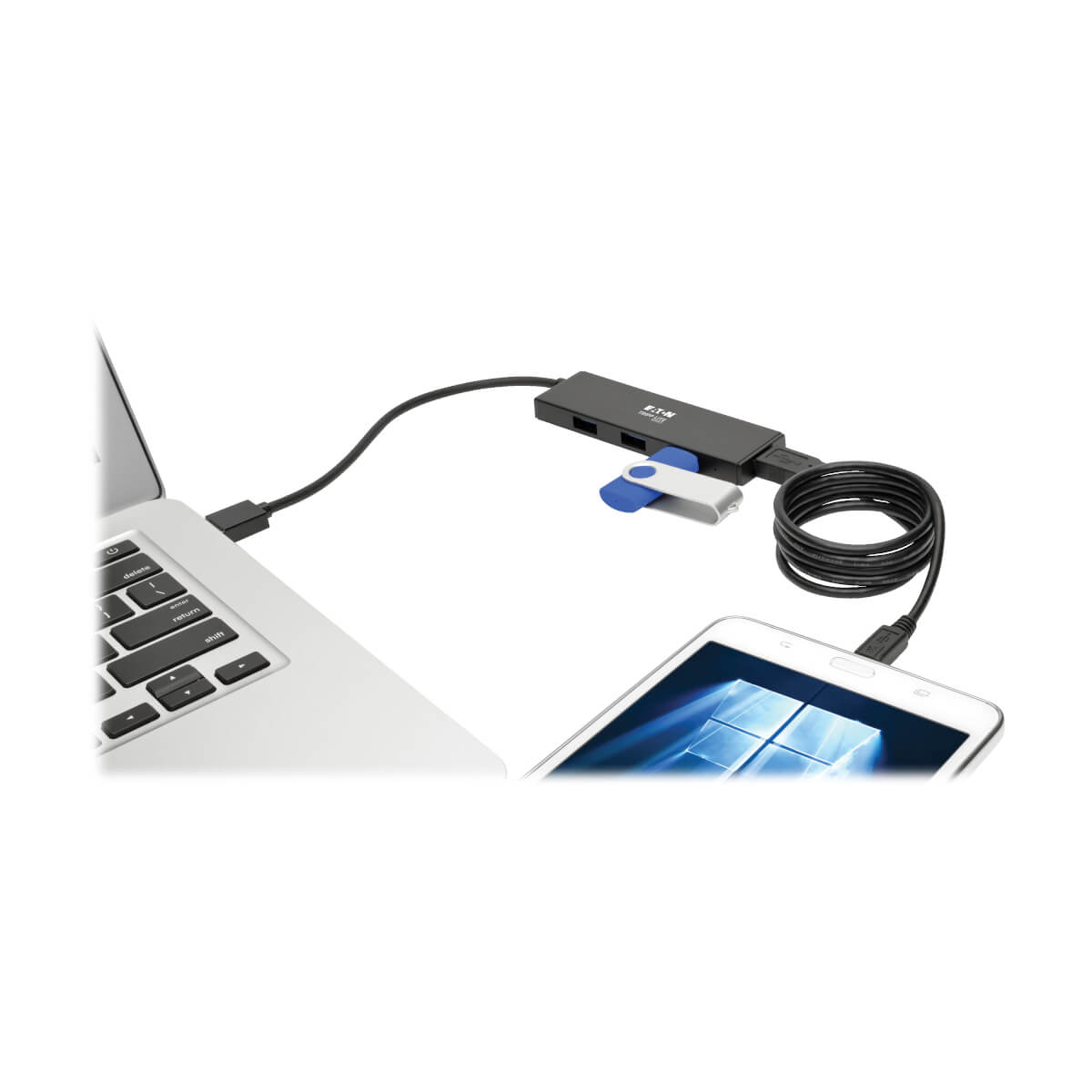 Tripp Lite U360-004-SLIM 4-Port Slim USB 3.0 Hub Schwarz