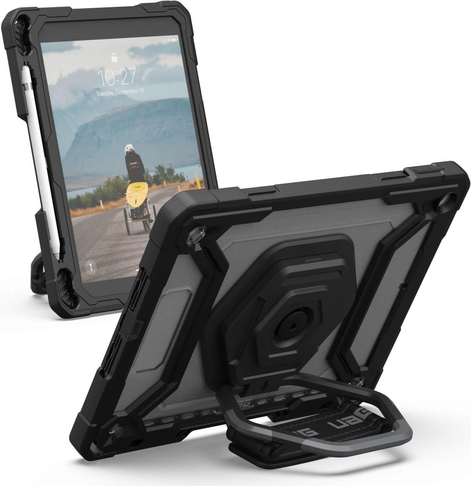 UAG Urban Armor Gear Plasma Handstrap, Kickstand & Screen Protection Case | Apple iPad 10,2" (2021 - 2019) | transparent/schwarz | bulk | 124471B14340 (124471B14340)