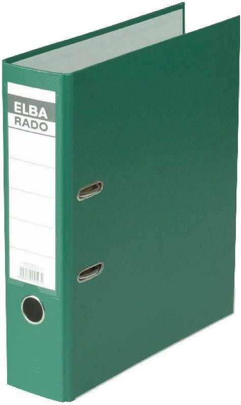 ELBA Ordner rado brillant, Rückenbreite: 80 mm, grün DIN A4, Einband außen / innen aus Acrylaten veredeltem (10417 GN)