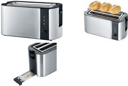 Severin AT 2590 Toaster 2 Scheibe(n) 1400 W Schwarz - Silber (AT 2590)