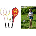 SCHILDKRÖT Federball-Set 2-Player, rot / gelb in guter Freizeit-Qualität, 2 Schläger aus gehärtetem Stahl, - 1 Stück (970902)
