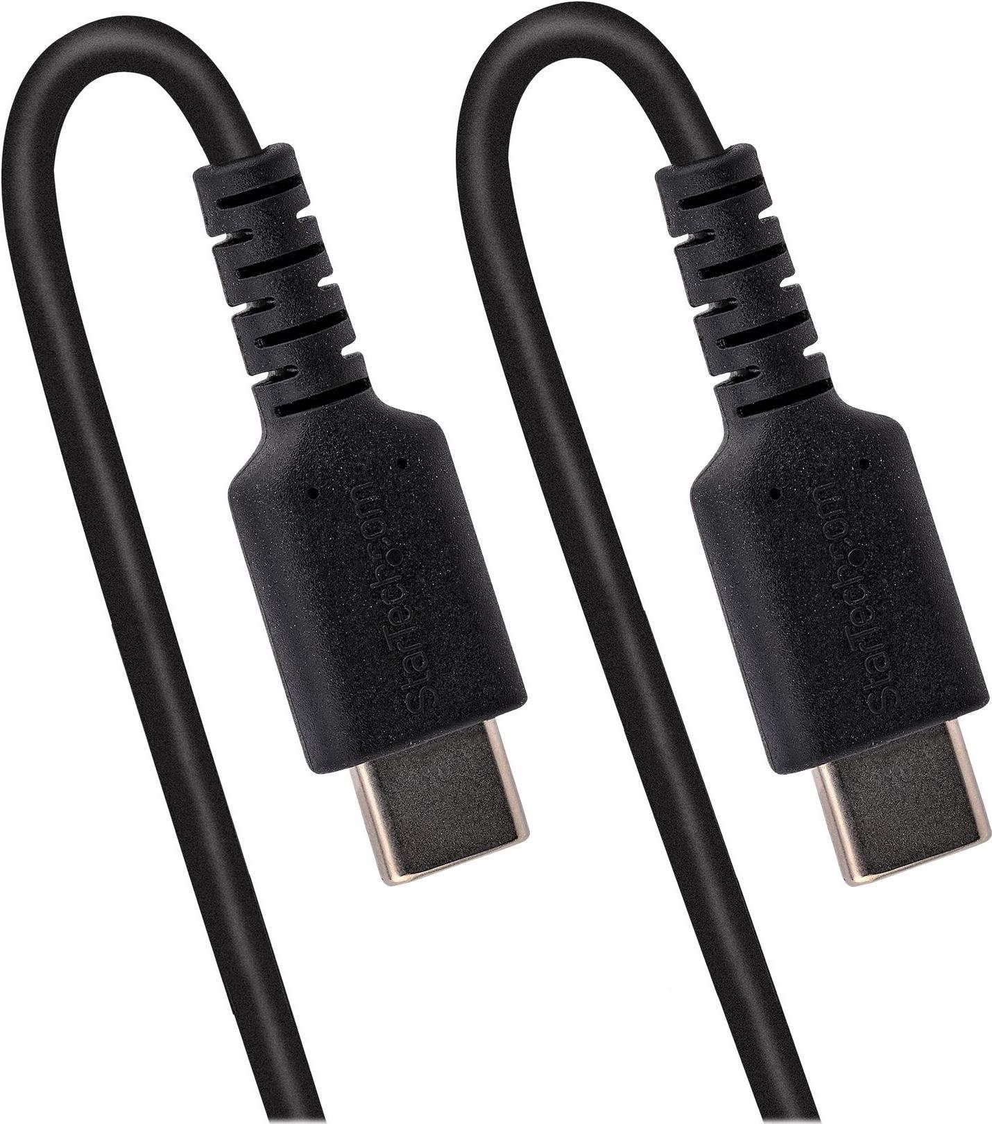 STARTECH.COM 1m USB C auf USB C Kabel hochbelastbares Spiralkabel USB C 2.0 Kabel robuste Aramidfaser Schnellladekabel mit EMI Schut (R2CCC-1M-USB-CABLE)