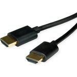 ROLINE HDMI High Speed Kabel mit Ethernet, Slim, ST-ST, schwarz, 2 m (11.04.6017)