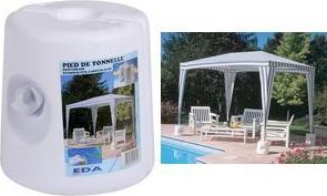 EDA Pavillonfuß, Kunststoff, zum Befüllen, weiß zum Befüllen mit Wasser oder Sand, - 1 Stück (010705 BL)