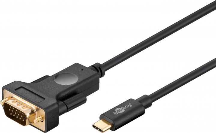 WENTRONIC Goobay USB 2.0 Kabel [1x USB 3.1 Stecker C - 1x VGA-Stecker] 1.8 m Schwarz