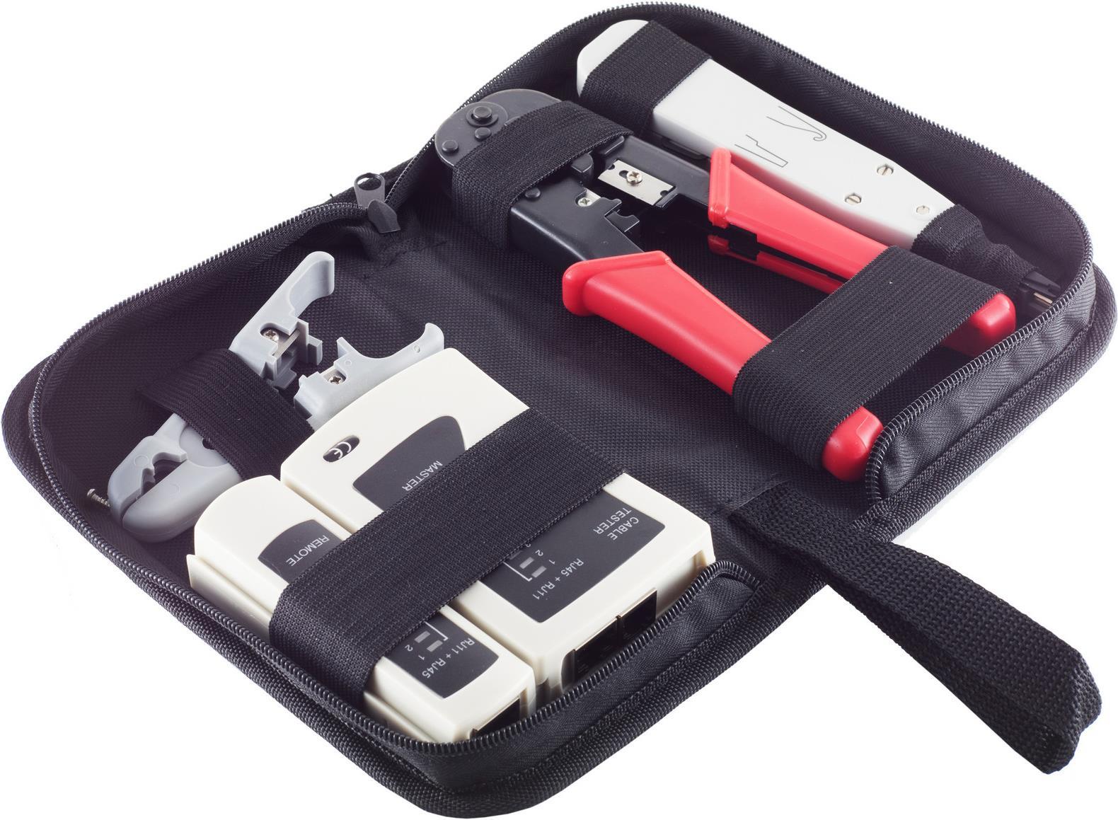 shiverpeaks ®-BASIC-S--Werkzeugset, Netzwerk, 4-teilig, mit Tasche (BS18-25001)