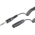 S/CONN maximum connectivity Klinken Kabel Verlängerung-Klinkenstecker auf Klinkenkupplung 3-pol., 6,3mm, Spiralkabel, 5,0m (30305)