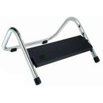 WEDO Fußstütze Trittboy, höhenverstellbar in 4 Stufen Trittfläche schwarz, Konstruktion aus glanzvernickeltem (103 2116)