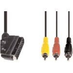 e+p VC 119 1.5m SCART (21-pin) 3 x RCA Schwarz Videokabel-Adapter (VC 119)