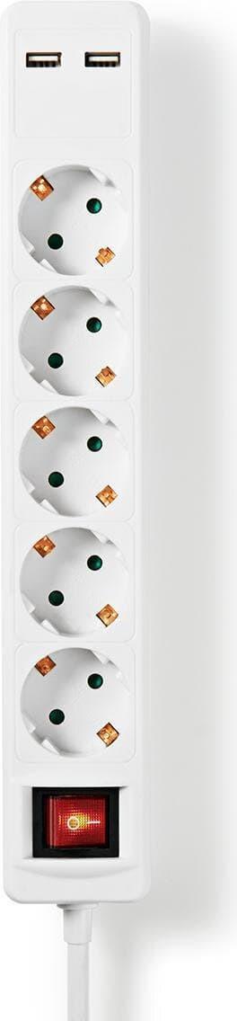 Nedis Verlängerungsbuchse | 5-Wege | 1.50 m | 3680 W (EXSO515UFSWT)