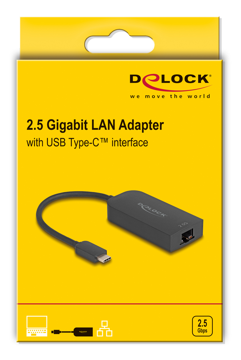 Delock 66046 USB Type-C Netzwerkadapter 2.5 Gbps Schwarz