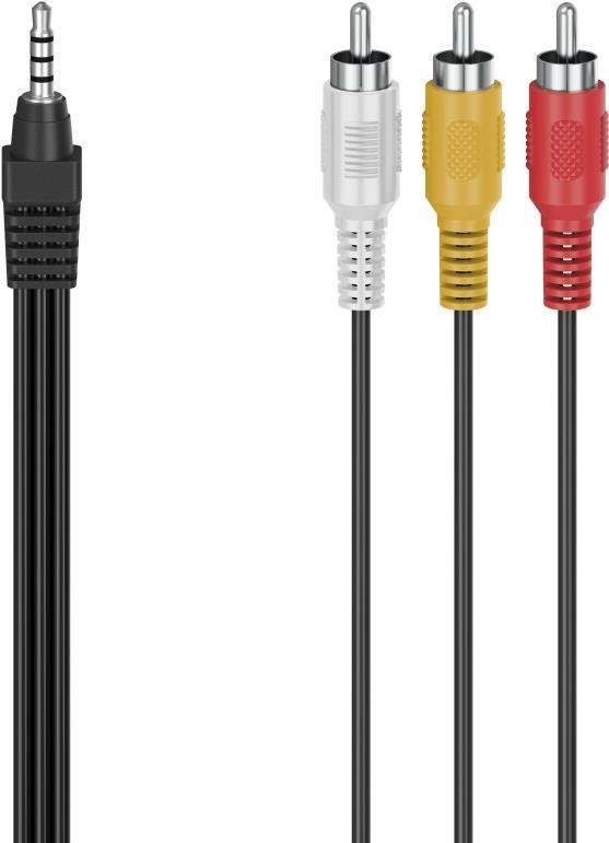 Hama Classic Line Audio-/Video-Kabel, 3,5-mm-Klinken-Stecker 4-pol. - 3 Cinch-Stecker, 1,5 m (00305016)
