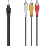 Hama Classic Line Audio-/Video-Kabel, 3,5-mm-Klinken-Stecker 4-pol. - 3 Cinch-Stecker, 1,5 m (00305016)