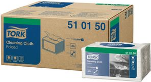 TORK Allzweck-Reinigungstücher, 385 x 320 mm, weiß 1-lagige Vliesstofftücher, perforiert, weich und flexibel - 1 Stück (510150)