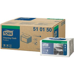 TORK Allzweck-Reinigungstücher, 385 x 320 mm, weiß 1-lagige Vliesstofftücher, perforiert, weich und flexibel - 1 Stück (510150)