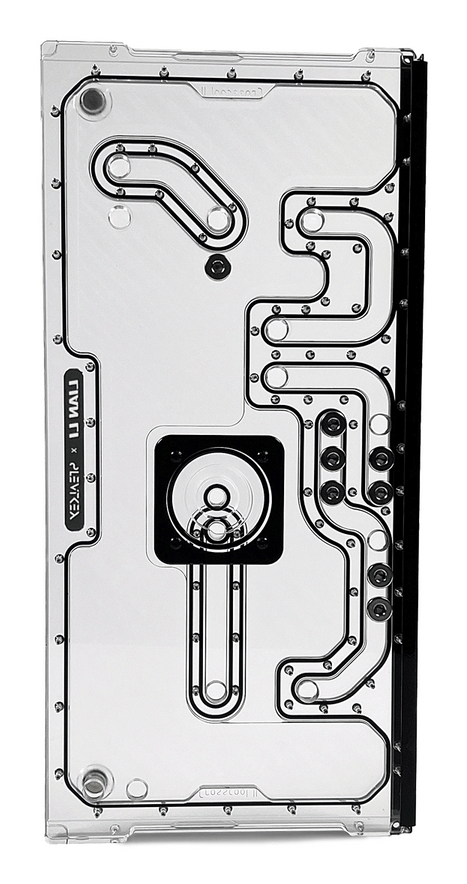Stealkey Customs Crosscool II Distroplate für Lian Li O11 Dynamic EVO XL D-RGB Schwarz, Transparent