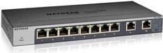Netgear Switch / 8-port Gigabit Unmanaged Switch mit 2-Port 10-Gigabit/Multi-Gigabit, 5-speed networking, lüfterlos, incl. Rackmountkit, Metallgehäuse (GS110MX-100PES)