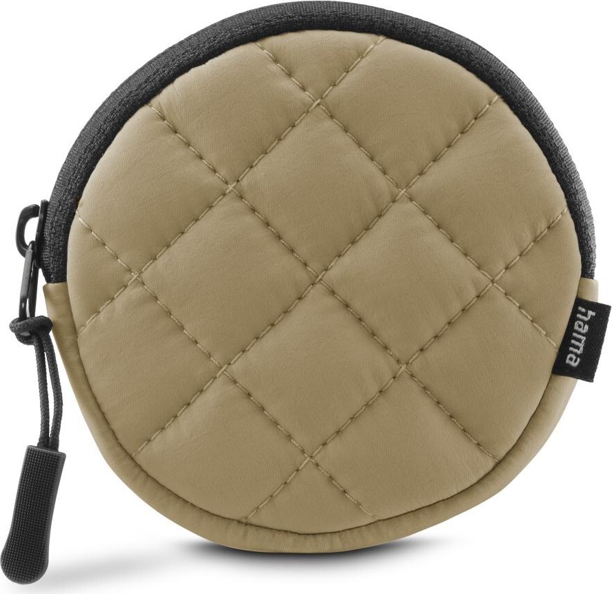 Hama Kopfhörertasche für In-Ear und Zubehör, Karabiner, rund, Organizer, Beige (00231047)
