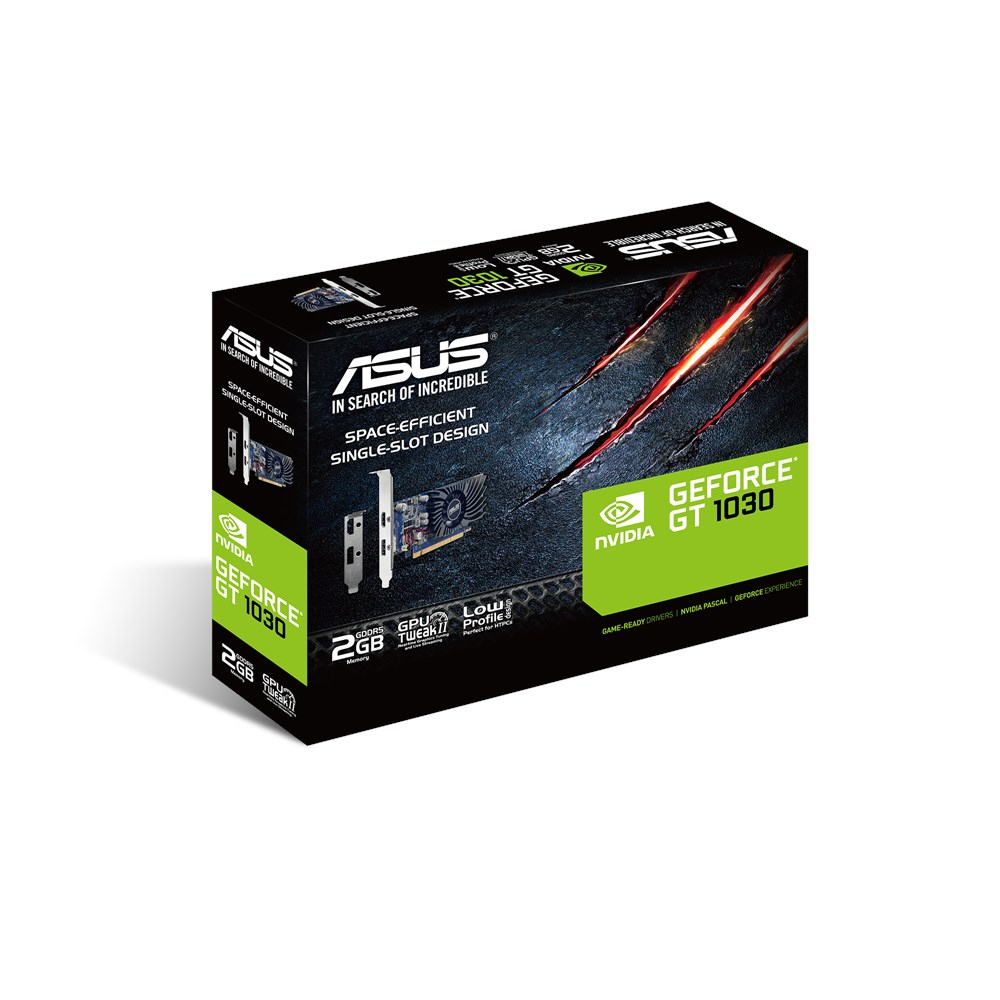 ASUS GeForce GT 1030 GT1030-2G-BRK Grafikkarte 2 GB GDDR5 PCIe 3.0 HDMI DisplayPort Schwarz Blau